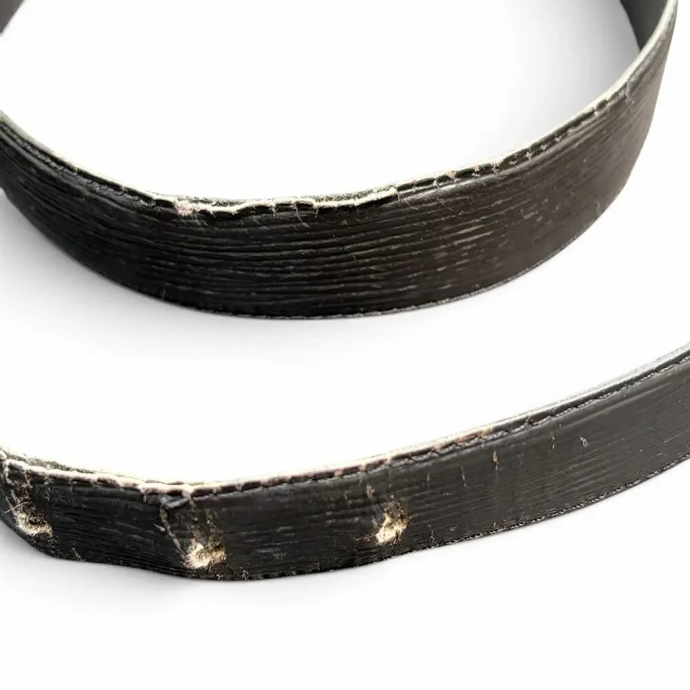 Louis Vuitton Epi Leather Belt Black Gold Buckle Made in France